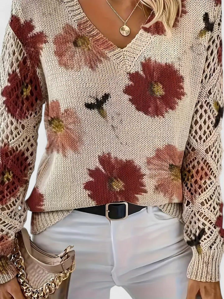 Élodie | Pull Fleuri Délicat