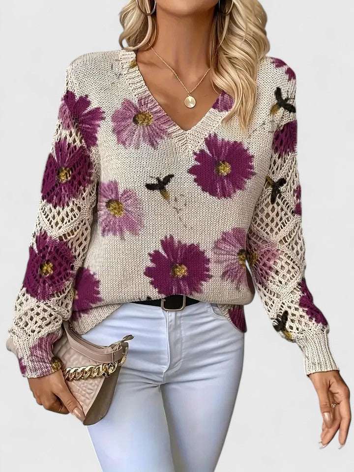 Élodie | Pull Fleuri Délicat