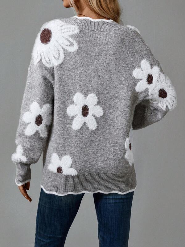 Vivoras | pull fleuri à col V élégant