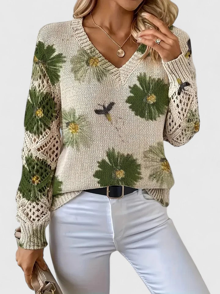 Élodie | Pull Fleuri Délicat