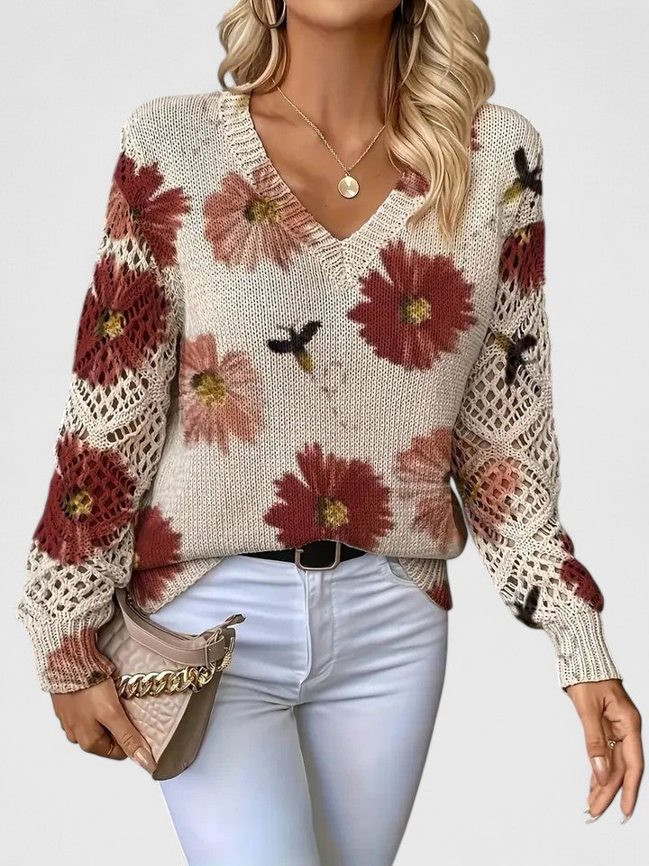 Élodie | Pull Fleuri Délicat