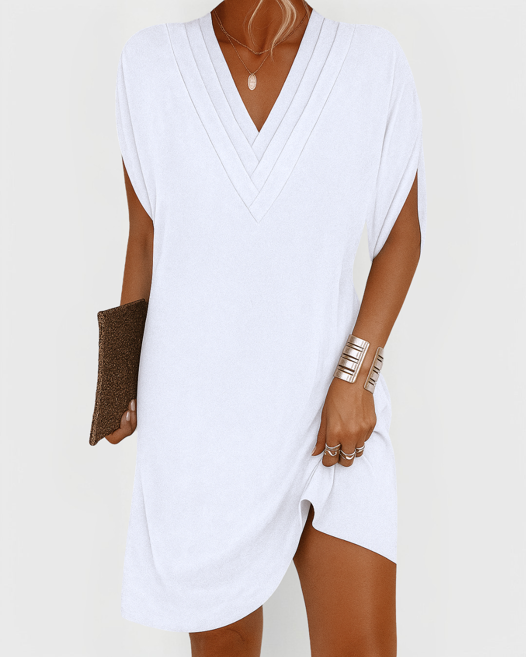 Vivoras | Robe décontractée à col en V pour femmes