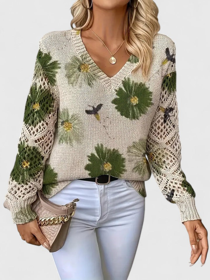 Élodie | Pull Fleuri Délicat
