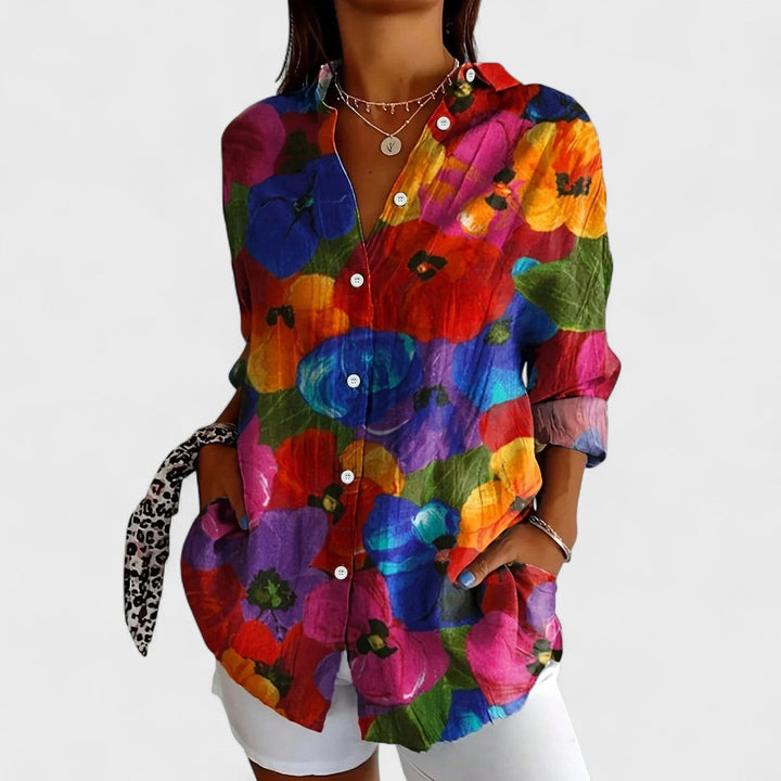 Vivoras | Blouse colorée à imprimé artistique