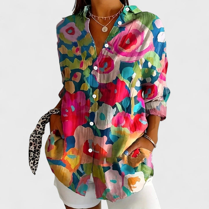 Vivoras | Blouse colorée à imprimé artistique
