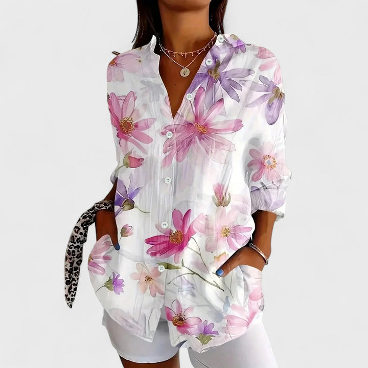 Vivoras | Blouse colorée à imprimé artistique