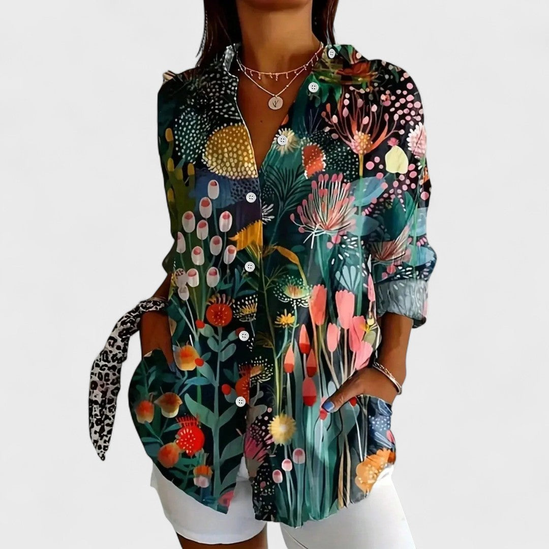 Vivoras | Blouse colorée à imprimé artistique