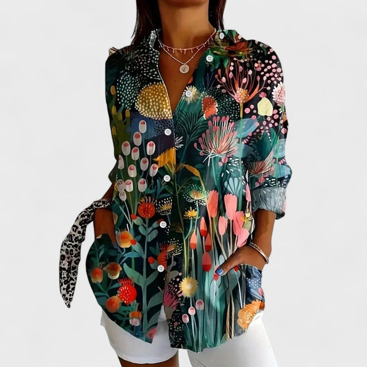 Vivoras | Blouse colorée à imprimé artistique