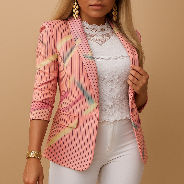 Vivoras | Blazer élégant pour femme avec imprimé vif et col châle