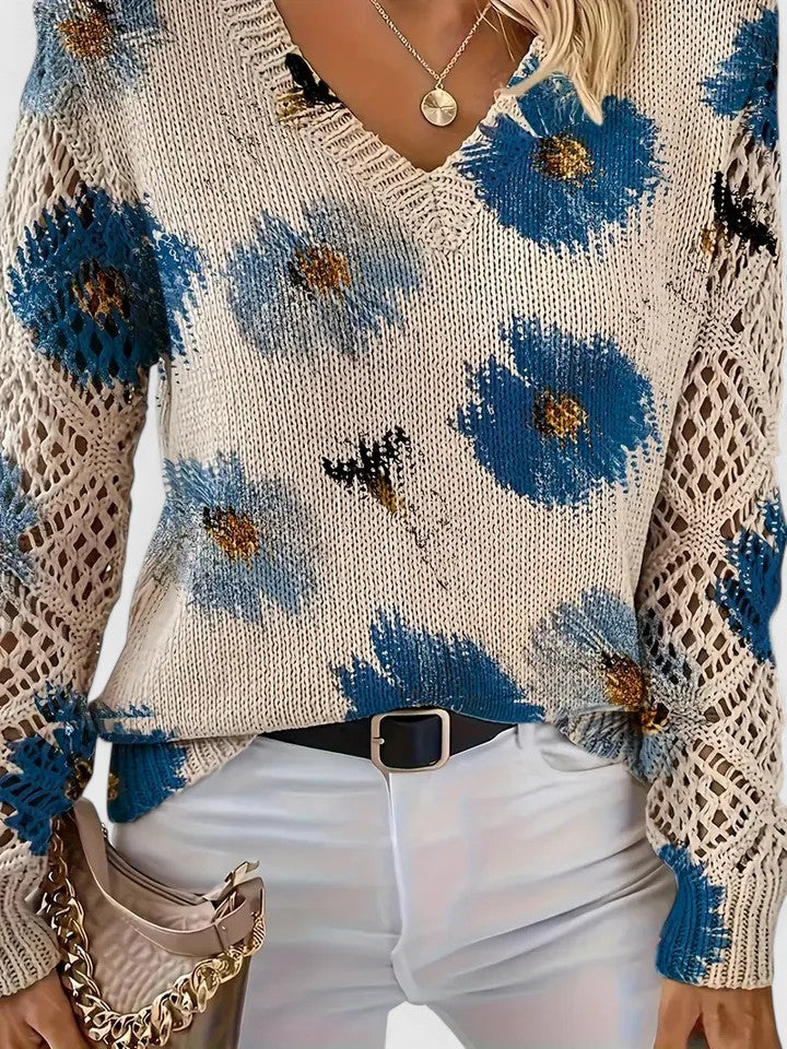 Élodie | Pull Fleuri Délicat