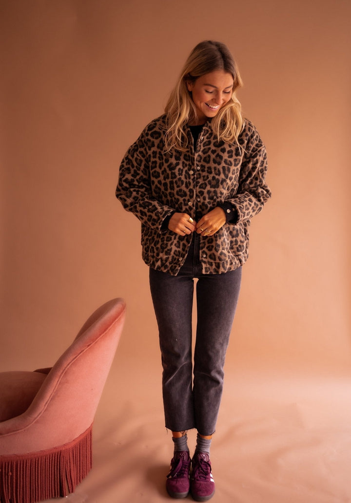 Anaïs | Veste courte à imprimé léopard
