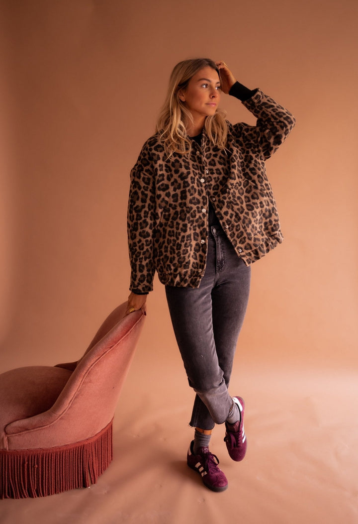 Anaïs | Veste courte à imprimé léopard