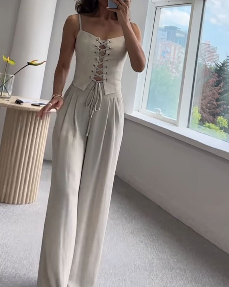 Vivoras | Ensemble en lin à lacets – Chic & Confort