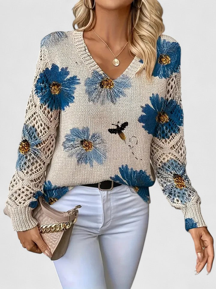 Élodie | Pull Fleuri Délicat