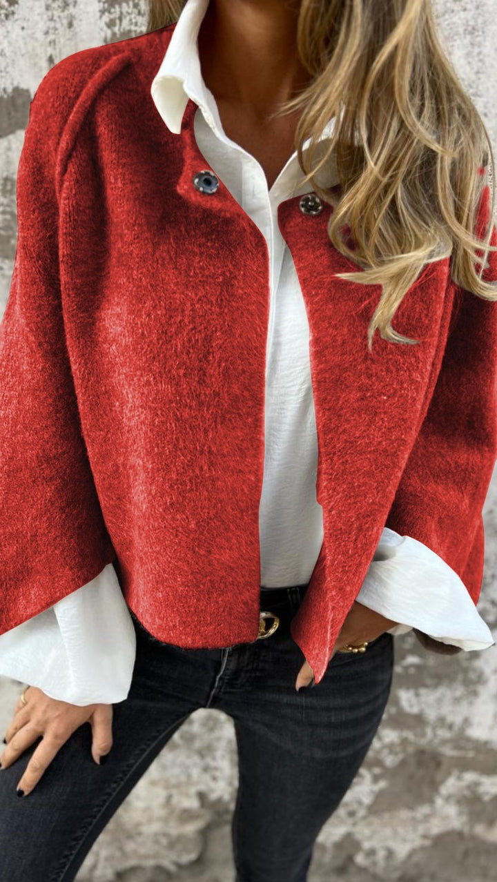 Vivoras | Manteau en laine pour femmes avec col rond et manches longues