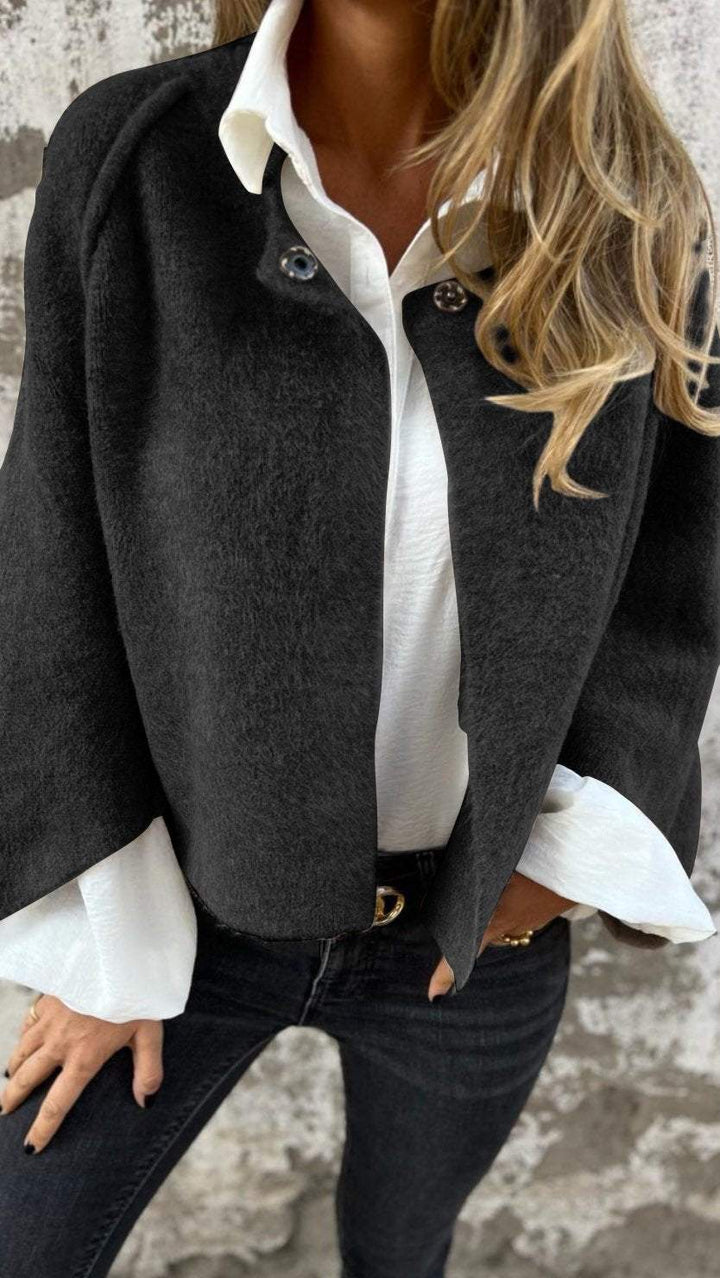 Vivoras | Manteau en laine pour femmes avec col rond et manches longues