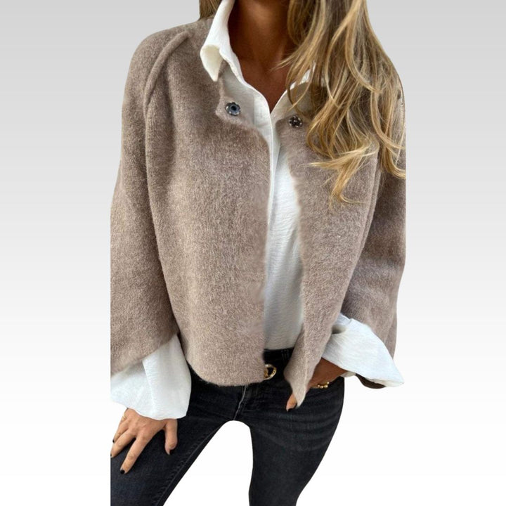 Vivoras | Manteau en laine pour femmes avec col rond et manches longues