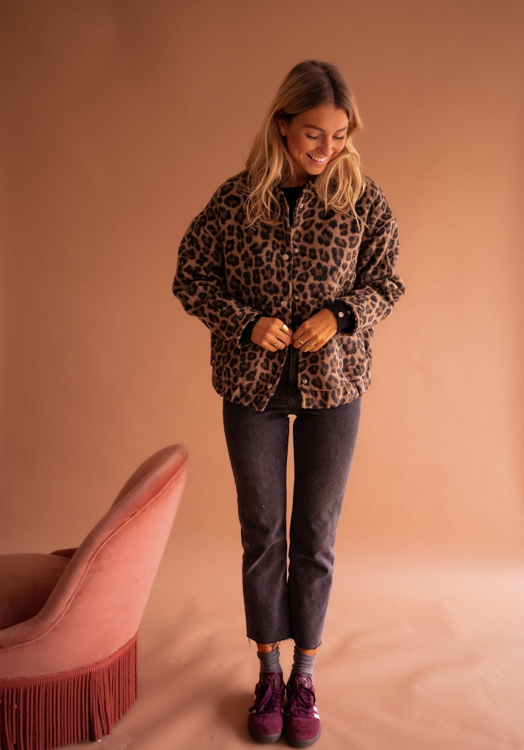 Anaïs | Veste courte à imprimé léopard