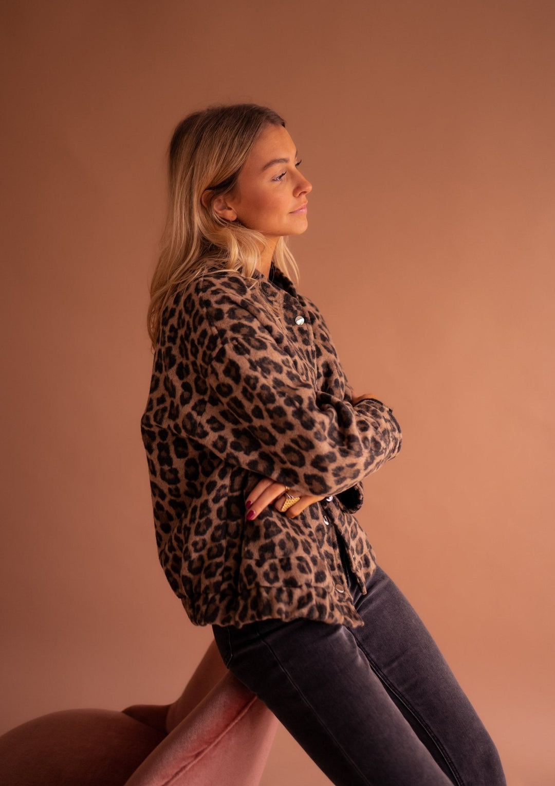 Anaïs | Veste courte à imprimé léopard