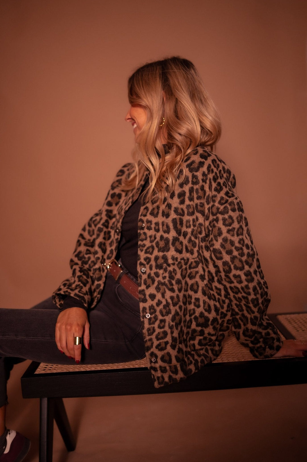 Anaïs | Veste courte à imprimé léopard
