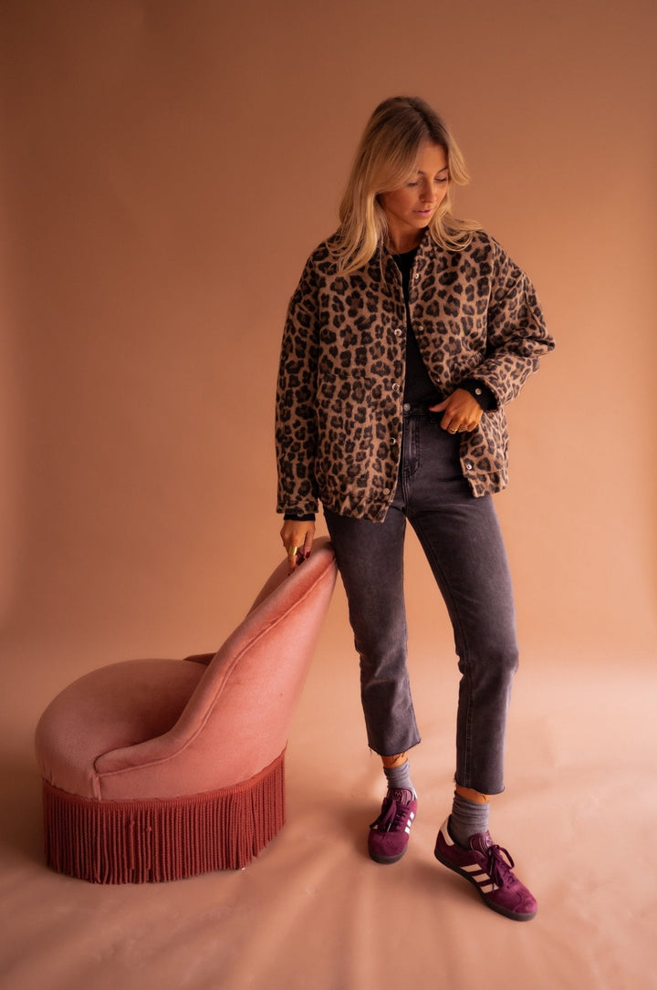 Anaïs | Veste courte à imprimé léopard
