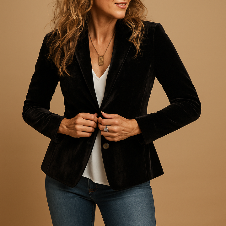 Vivoras | Blazer rétro slim fit avec revers et poches pour femmes