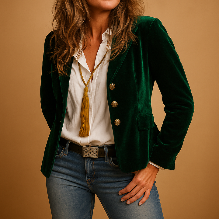 Vivoras | Blazer rétro slim fit avec revers et poches pour femmes